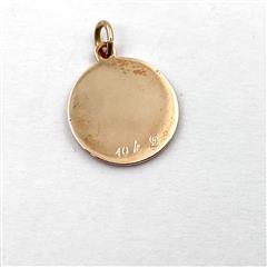 VTG 10k Yellow Gold Hoffman Pennsylvania Dutch Hex Distelfink Enamel Pendant